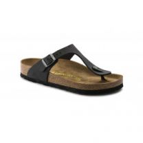 BIRKENSTOCK GIZEH BLACK OILED LEATHER REGULAR