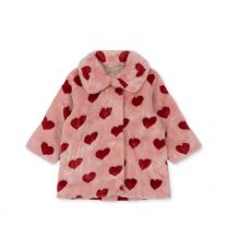 Konges Slojd Fuzzie coat roze hartjes www.littlelegends.nl