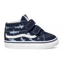 Vans Sk8 Mid Haaien blauw www.littlelegends.nl