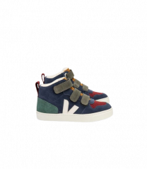 VEJA V10 MID SUEDE MULITCO NAUTICO, blauw, groen, geel, sneakers, schoenen, voor kinderen, suede, www.littlelegends.nl