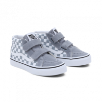 VANS SK8-MID REISSUE V CHECKERBOARD TRADEWINDS, grijze sneakers, schoenen, grijs, wit, half hoog, www.littlelegends.nl